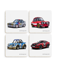 Rally Car Coaster. Set of 4
