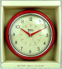 Retro Red Wall Clock, Round