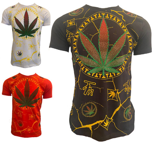 Men shirts ganja leaf - men’s,