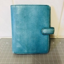 FILOFAX - Finsbury  Pocket Organiser - TURQUOISE AQUA Grain Leather  - EMPTY