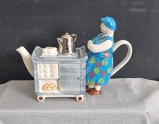Tony Carter Novelty Teapot Breaktime Tea Trolley Lady Pastries Tea Pot