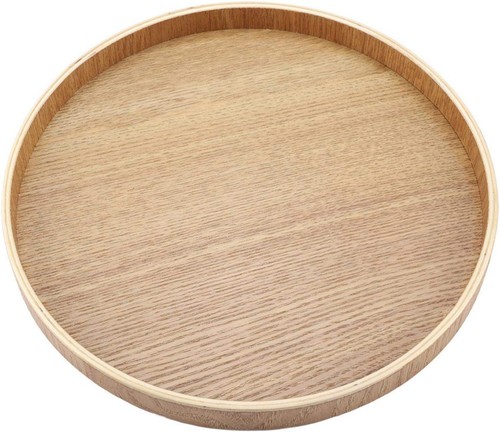 Wooden round serving tray - wooden,