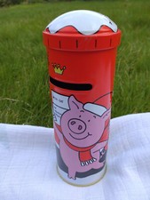 M&S Marks & Spencer Percy Pig Christmas Postbox Piggy Bank Tin Empty Collectable