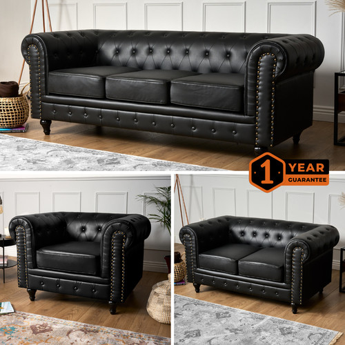 Faux leather chesterfield - faux,
