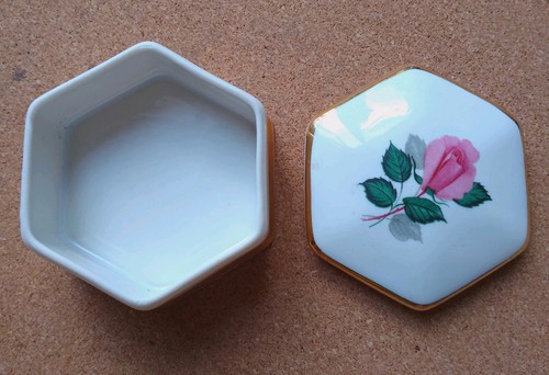 Vintage hexagonal porcelain - vintage,