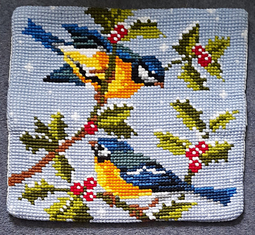Needlepoint pillow cover bird - cover,