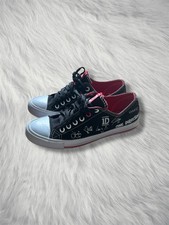One Direction 1D Band Autograph Print Black Canvas Sneakers Sz 7