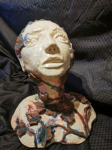 Head bust female sculpture - female,