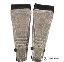 Silver Sparkle on Black Pro wrestling Kickpads - As Used By CM PUNK - Highspots
