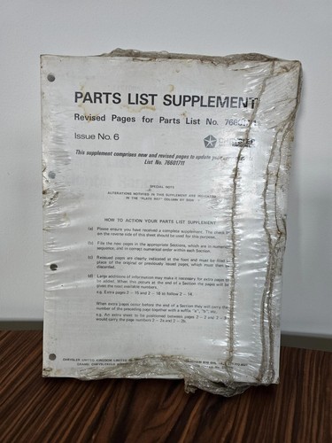Chrysler hillman hunter parts - chrysler,
