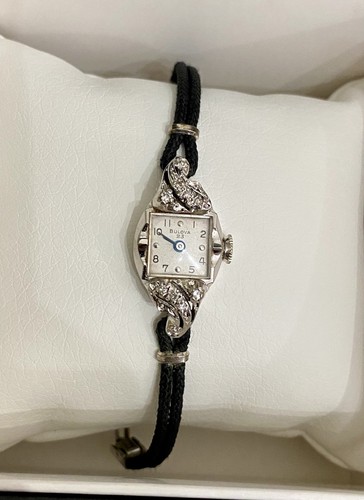14k diamonds bulova vintage - diamonds, 23
