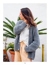 Knitting Pattern copy ladies 1/2 fisherman rib cardigan chunky 42-66" bust 995J