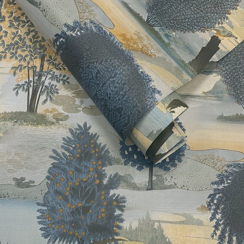 Navy ochre nature wallpaper - navy,