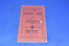 MATCHLESS 1956 G80CS G80C G3LCS COMPETITION GENUINE PARTS LIST