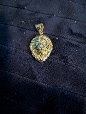 14ct Gold Lion Pendant Fully Hallmarked 41.2mm length 25mm with  3.36 grames