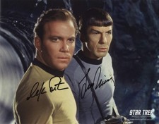 WILLIAM SHATNER and LEONARD NIMOY - Star Trek GENUINE SIGNED AUTOGRAPHS