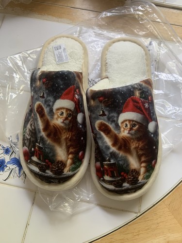 New christmas cat slippers - christmas,