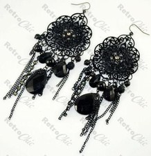 BIG BLACK lace LONG gothic