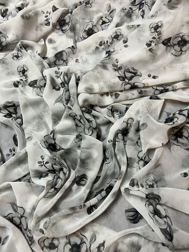 Meter white grey floral - 1, white/grey