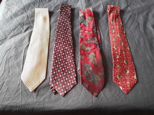 Silk ties 3xred - 3xred/1xyellow,