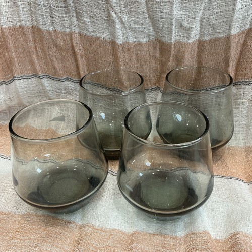 Vintage smoky gray stemless - smoky,