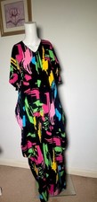 Vibrant Abstract Print Kaftan Gown – Effortless Style & Comfort .
