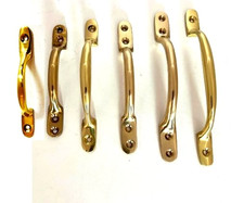Solid Polished Brass Victorian Sash /Bow Window Cabinet Pull Handles 4"/5"/6"
