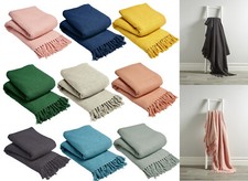 100% Cotton Lisbon Plain Throw