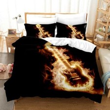 2Pcs3Pcs Instrument Bedding Set Guitar Quilt Duvet Cover Single Double King Size