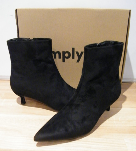 Ladies womens black fuax suede - fuax,