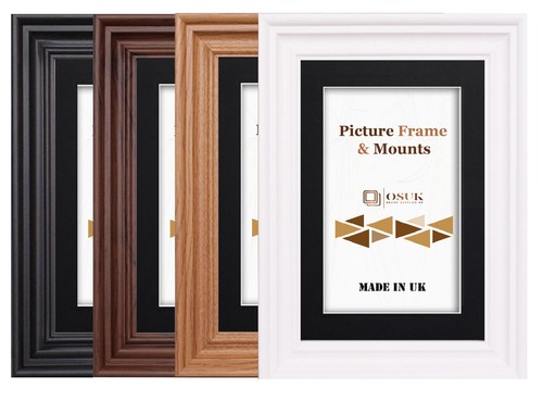 Photo frame swept black - black, white