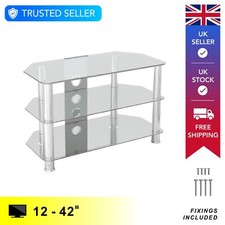 Glass TV Floor Stand Unit, Up
