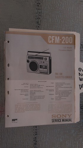 Sony cfm 200 - service, manual