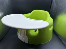 Bumbo Lime Green Baby Floor Seat Chair & Feeding / Activity Tray / Safety Straps