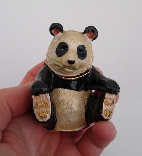 Panda bear jewelled - bear, enamelled