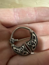 Vintage Sterling Silver Penannular Brooch 925 Scottish Celtic Kilt Pin Kit Heath