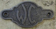 WC Toilet Bathroom - Solid Cast Iron Vintage Style Totem Door Plaque Sign