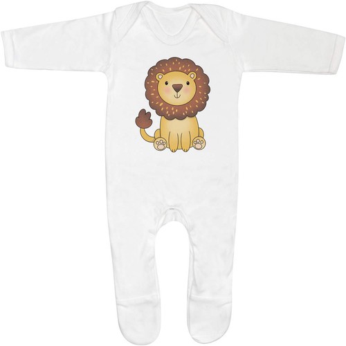 Friendly lion baby sleepsuit - 'friendly,