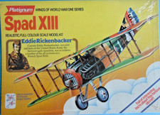 Vintage retro Platignum Eddie Rickenbacker Spad XIII Triplane card art model kit