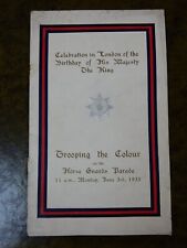 Trooping the Colour 1935 programme Kings Birthday Parade