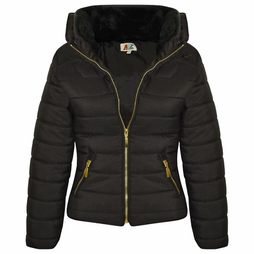 Girls jacket kids padded black - girls,