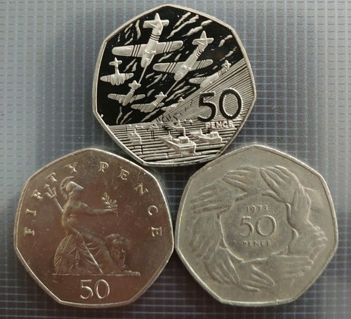 Decimal large 50p fifty - large,