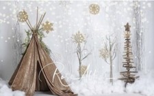 Kate Christmas/ winter Tent BackdropDesigned By RoseAbbas × 16.5x6.5ft(2x2m)