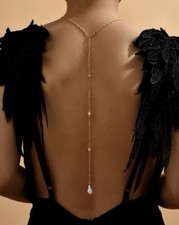 Backdrop pearl necklace - backdrop,