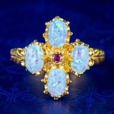 Victorian Style Opal Ruby