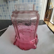 Vintage cranberry glass etched - glass,