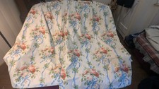 Jane Churchill Roses & Ribbons Curtains Pair Pink & Blue wi Vallance 138cm Drop