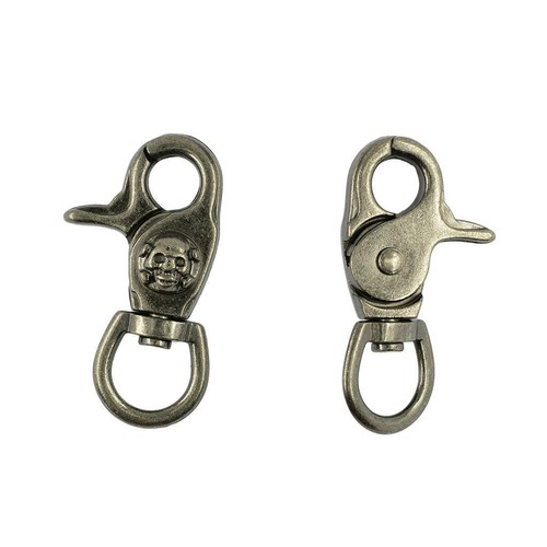 2pcs antique silver skull snap - 2pcs,