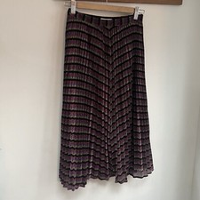 Whistles Sparkle Pleated Skirt Size 6 Purple Gold Black Disco New With Tags