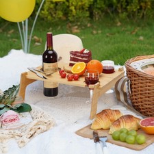 Wooden folding table portable - wooden,